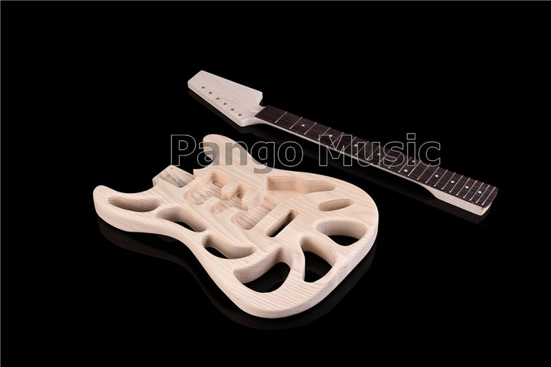 Weight Relief Design Ash Body DIY Electric Guitar Kit (PST-570F, Fast Shipping, Tariff-free)