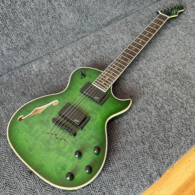 PANGO Music F Hole Electric Guitar with Burl Maple Top (YMZ-210)