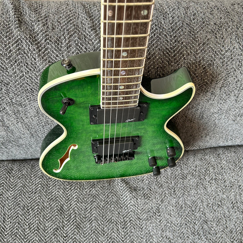 PANGO Music F Hole Electric Guitar with Burl Maple Top (YMZ-210)