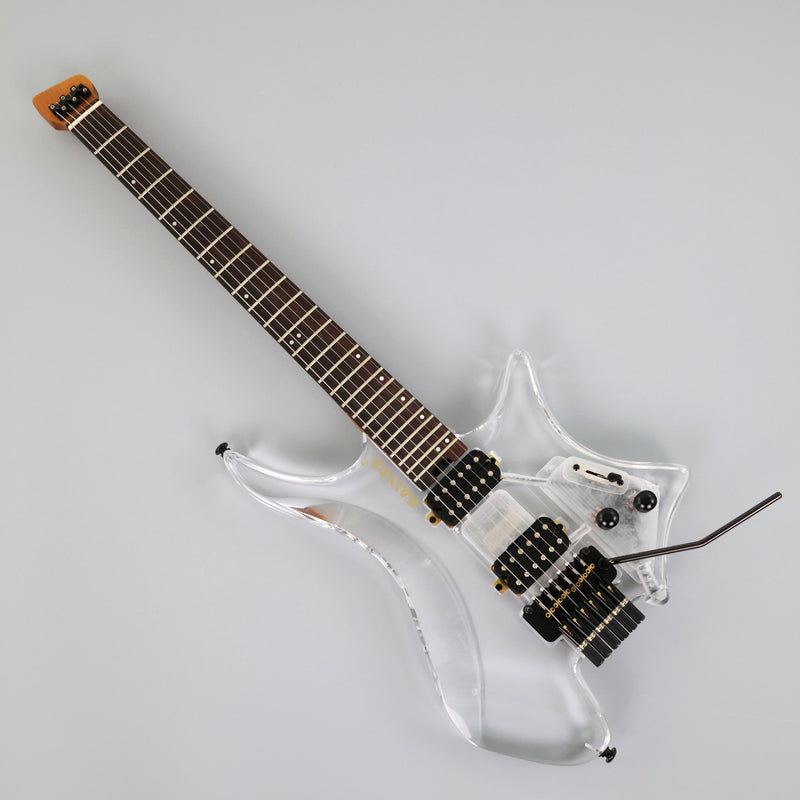 PANGO MUSIC Solid Acrylic Body Headless Electric Guitar (PTH-091)
