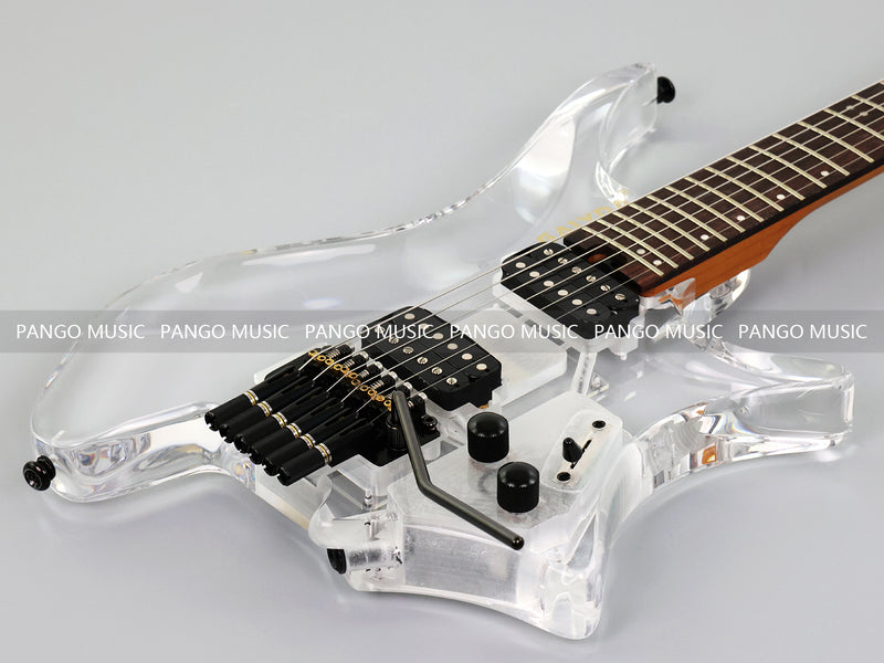 PANGO MUSIC Solid Acrylic Body Headless Electric Guitar (PTH-091)