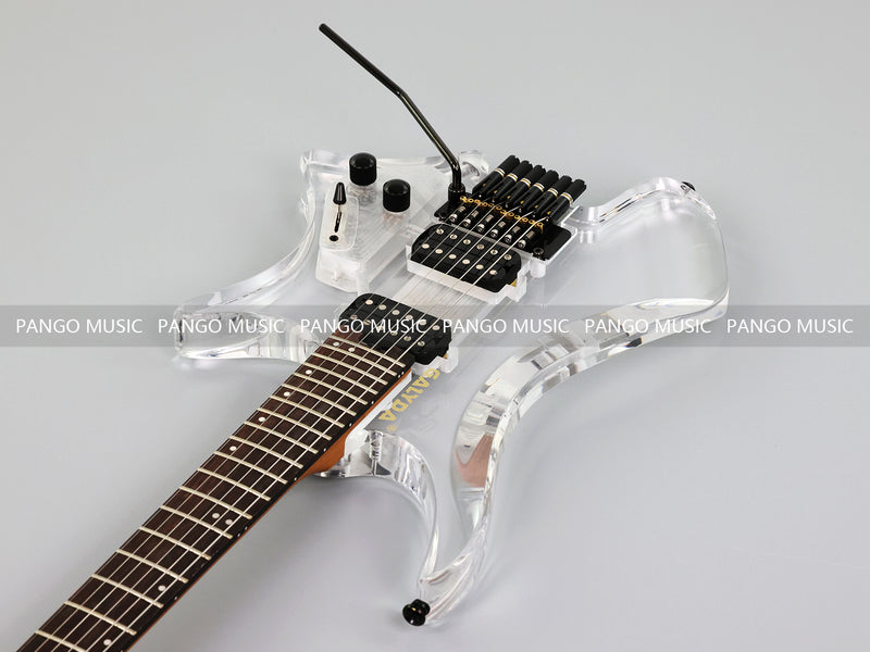 PANGO MUSIC Solid Acrylic Body Headless Electric Guitar (PTH-091)