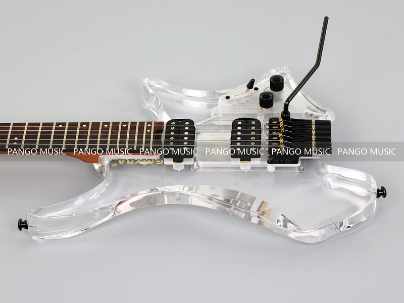 PANGO MUSIC Solid Acrylic Body Headless Electric Guitar (PTH-091)
