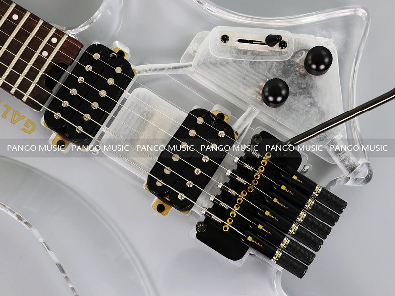 PANGO MUSIC Solid Acrylic Body Headless Electric Guitar (PTH-091)
