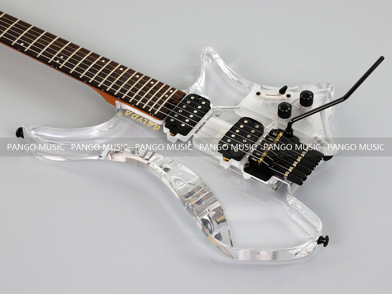 PANGO MUSIC Solid Acrylic Body Headless Electric Guitar (PTH-091)