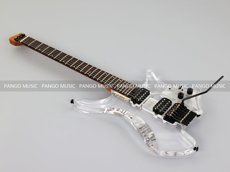 PANGO MUSIC Solid Acrylic Body Headless Electric Guitar (PTH-091)