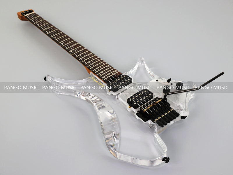 PANGO MUSIC Solid Acrylic Body Headless Electric Guitar (PTH-091)