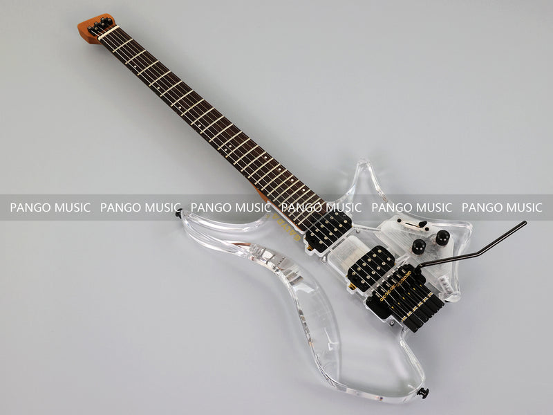 PANGO MUSIC Solid Acrylic Body Headless Electric Guitar (PTH-091)