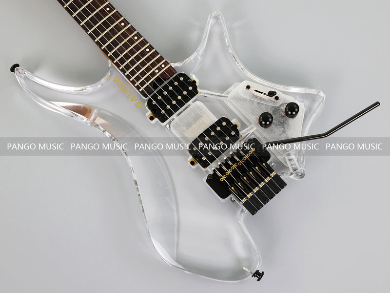 PANGO MUSIC Solid Acrylic Body Headless Electric Guitar (PTH-091)