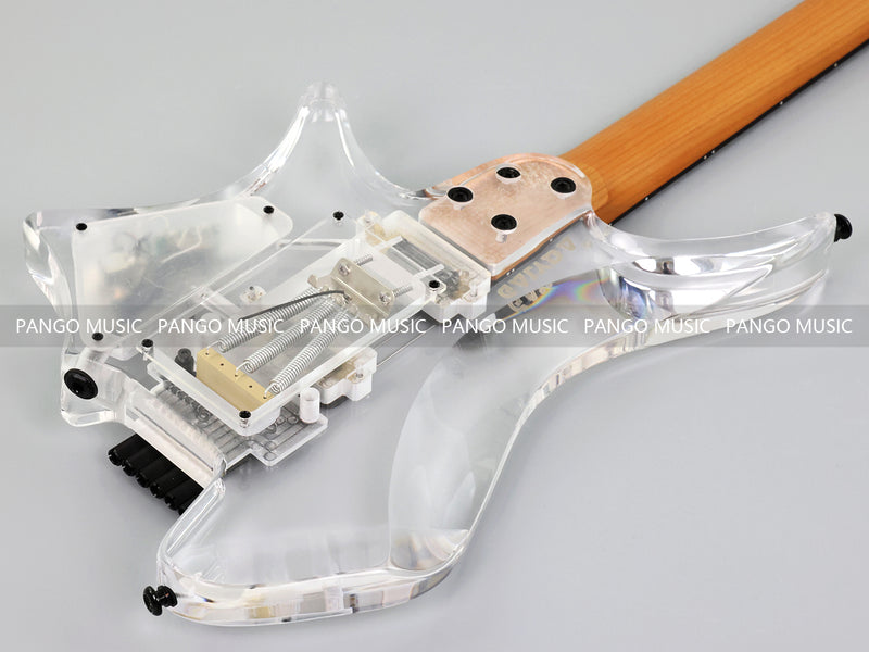 PANGO MUSIC Solid Acrylic Body Headless Electric Guitar (PTH-091)