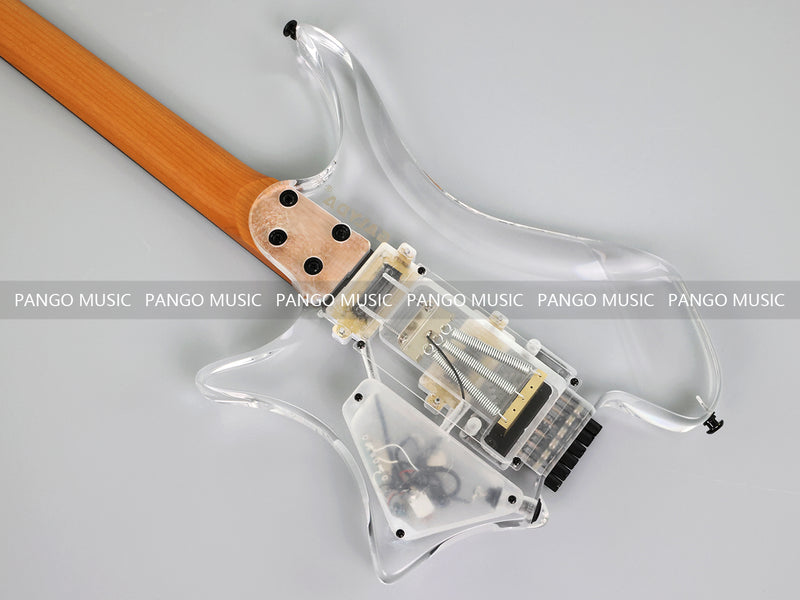 PANGO MUSIC Solid Acrylic Body Headless Electric Guitar (PTH-091)