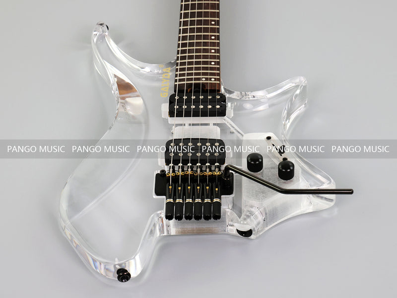 PANGO MUSIC Solid Acrylic Body Headless Electric Guitar (PTH-091)