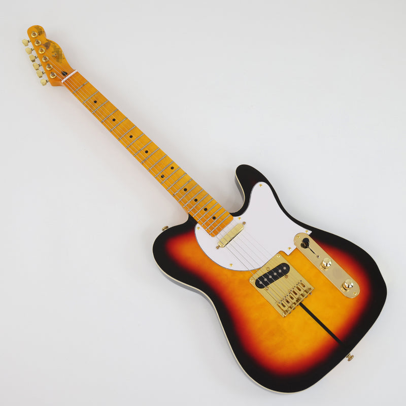 PANGO MUSIC Tele Style Neck-through Electric Guitar with Gloss 3-Tone Sunburst Finish (GKS-048)