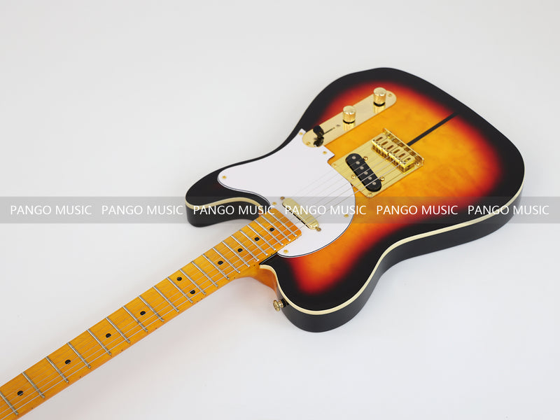 PANGO MUSIC Tele Style Neck-through Electric Guitar with Gloss 3-Tone Sunburst Finish (GKS-048)