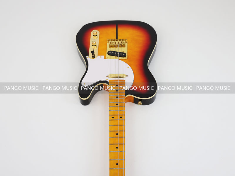 PANGO MUSIC Tele Style Neck-through Electric Guitar with Gloss 3-Tone Sunburst Finish (GKS-048)