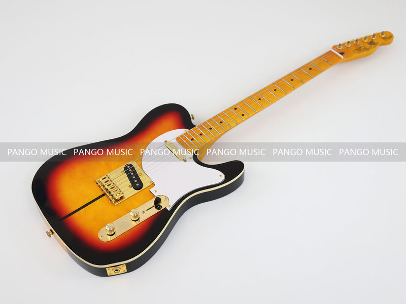 PANGO MUSIC Tele Style Neck-through Electric Guitar with Gloss 3-Tone Sunburst Finish (GKS-048)