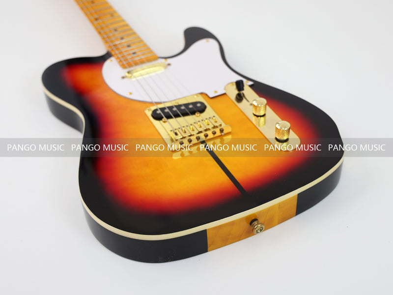PANGO MUSIC Tele Style Neck-through Electric Guitar with Gloss 3-Tone Sunburst Finish (GKS-048)