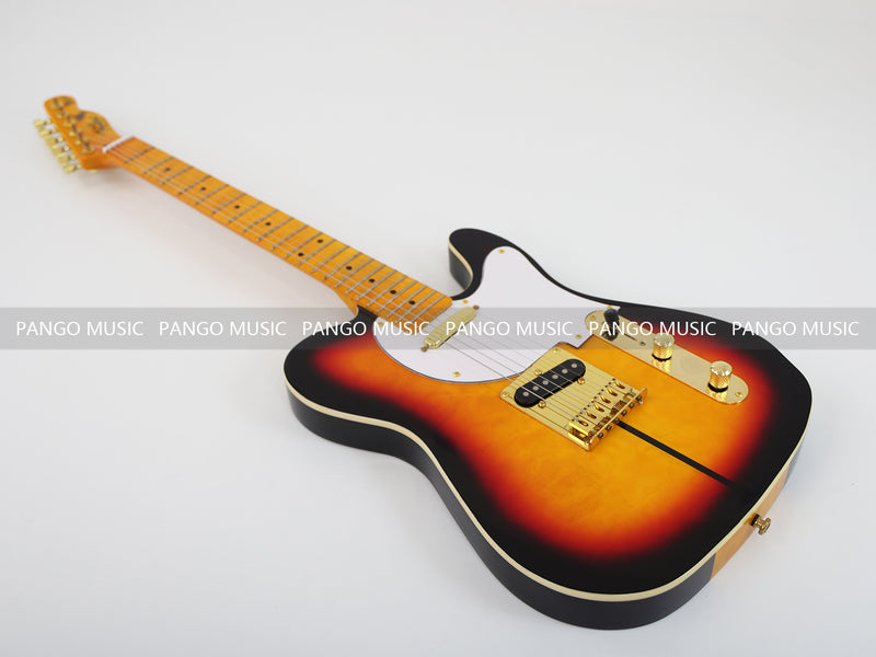 PANGO MUSIC Tele Style Neck-through Electric Guitar with Gloss 3-Tone Sunburst Finish (GKS-048)