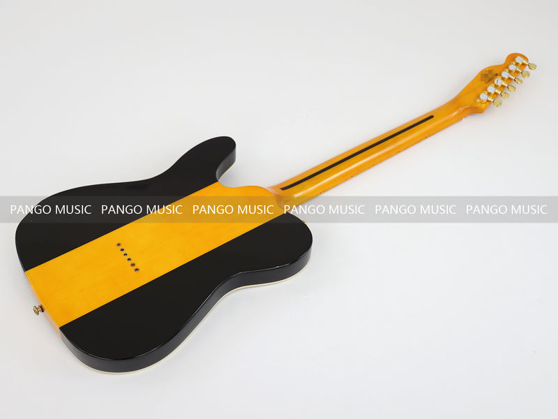 PANGO MUSIC Tele Style Neck-through Electric Guitar with Gloss 3-Tone Sunburst Finish (GKS-048)