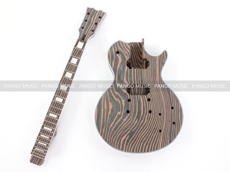 PANGO MUSIC XG Series XLP Custom All Zebrawood DIY Electric Guitar Kit (XLP-002)