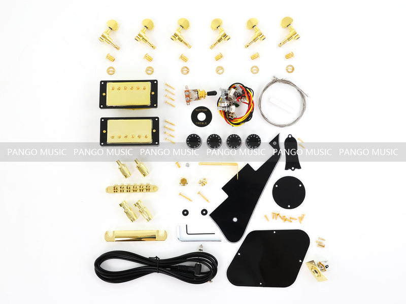 PANGO MUSIC XG Series XLP Custom All Zebrawood DIY Electric Guitar Kit (XLP-002)