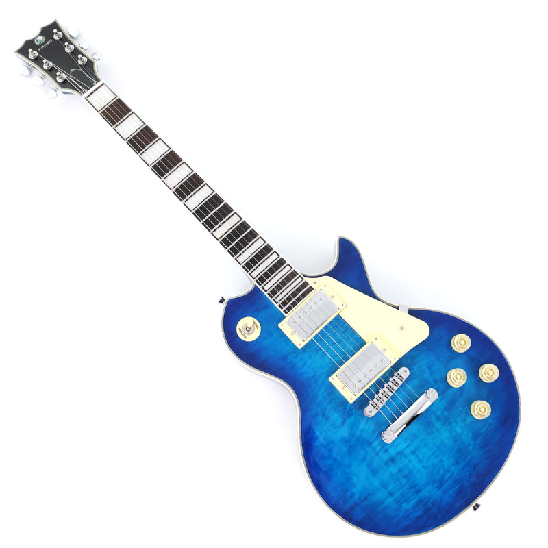 PANGO MUSIC XG Series XLP Custom Electric Guitar with Gloss Blue Finish (XLP-128)