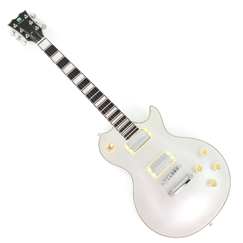 PANGO MUSIC XG Series XLP Custom Electric Guitar with Gloss Metallic Silver Finish (XLP-126)