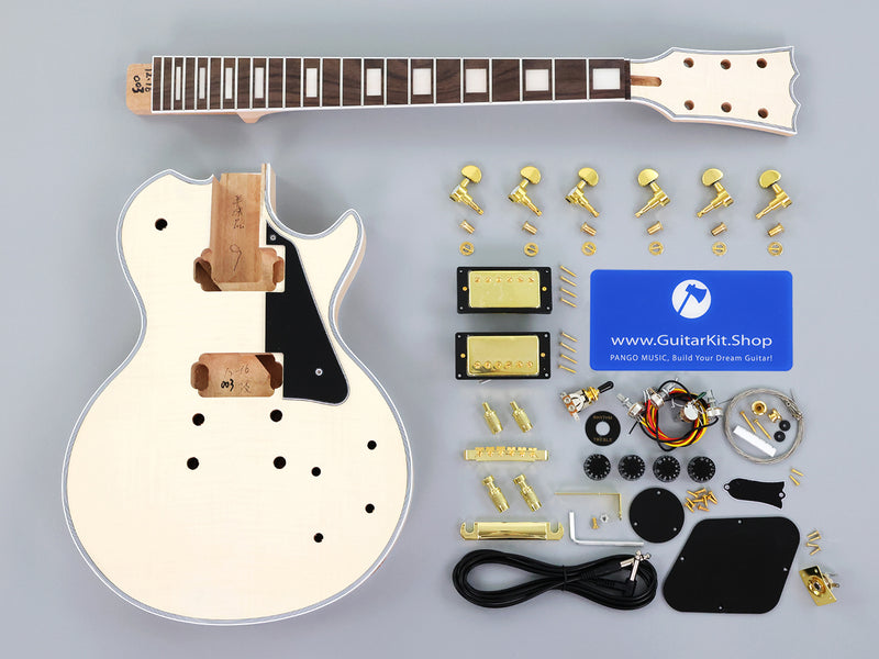 PANGO MUSIC XG Series XLP Custom Flamed Maple Top DIY Electric Guitar Kit (XLP-003)