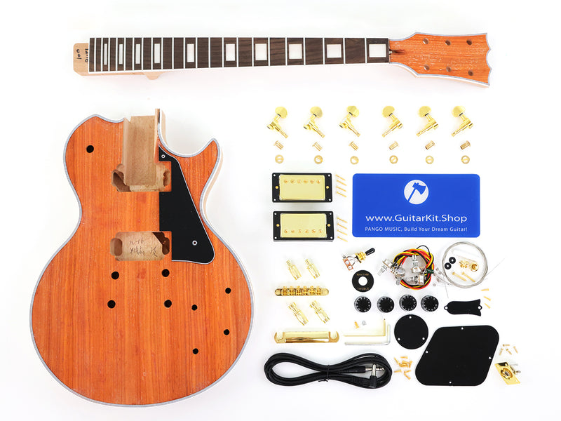 PANGO MUSIC XG Series XLP Custom Padou Veneer Top DIY Electric Guitar Kit (XLP-001)