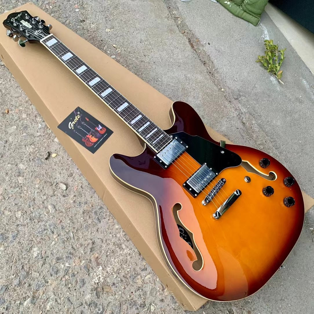 PANGO Music Semi Hollow Body Sunburst Electric Guitar (YMZ153