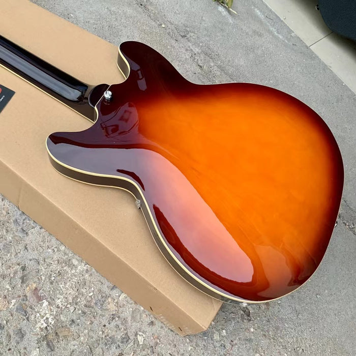 PANGO Music Semi Hollow Body Sunburst Electric Guitar (YMZ-153)