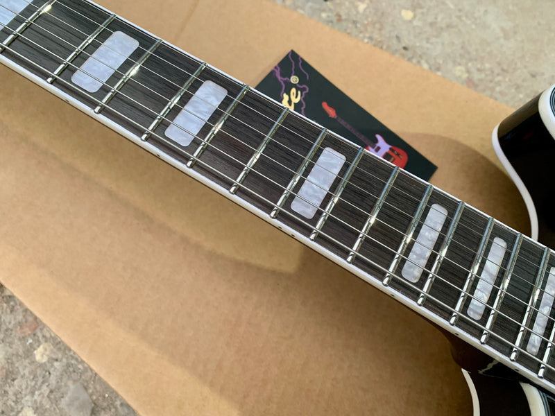 Semi-Hollow Body Electric Guitar with Glossy Finish & Modern Headstock (YMZ-155)