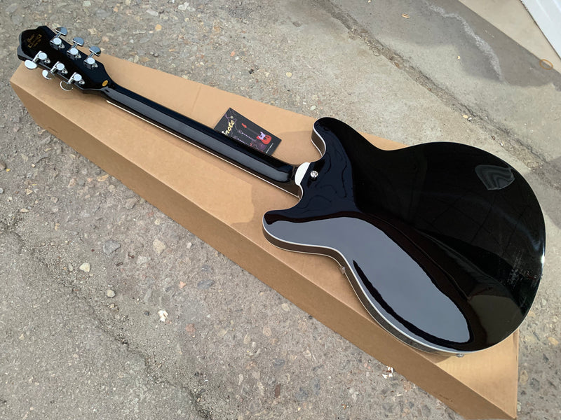 Semi-Hollow Body Electric Guitar with Glossy Finish & Modern Headstock (YMZ-155)