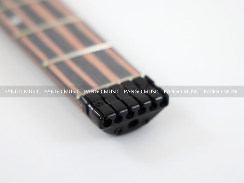 Headless Left Hand All Zebrawood DIY Electric Guitar Kit (ZQN-017F, Fast Shipping, Tariff-free)