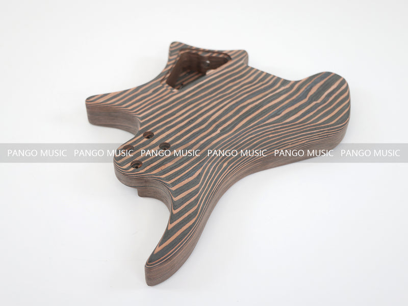 Headless Left-Handed All Zebrawood DIY Electric Guitar Kit (ZQN-017S)