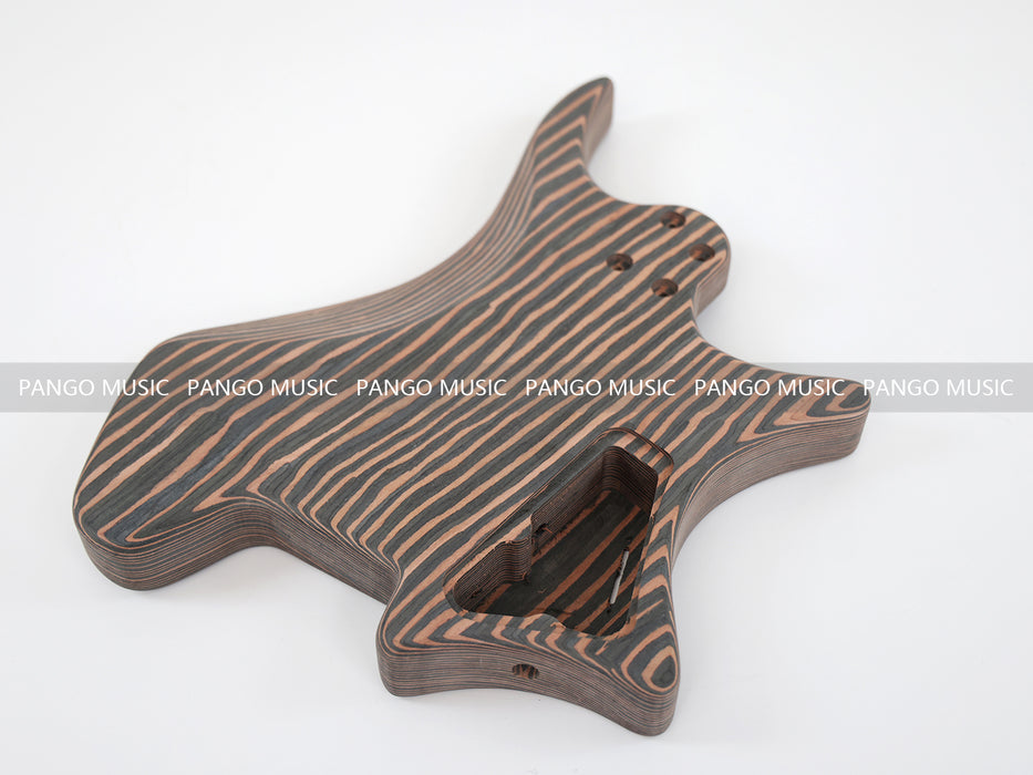 Headless Left Hand All Zebrawood DIY Electric Guitar Kit (ZQN-017F)