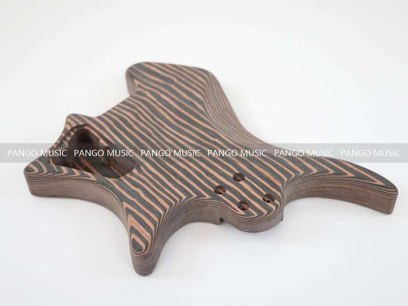 Headless Left-Handed All Zebrawood DIY Electric Guitar Kit (ZQN-017S)