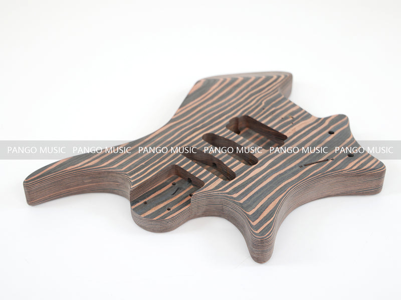 Headless Left-Handed All Zebrawood DIY Electric Guitar Kit (ZQN-017S)