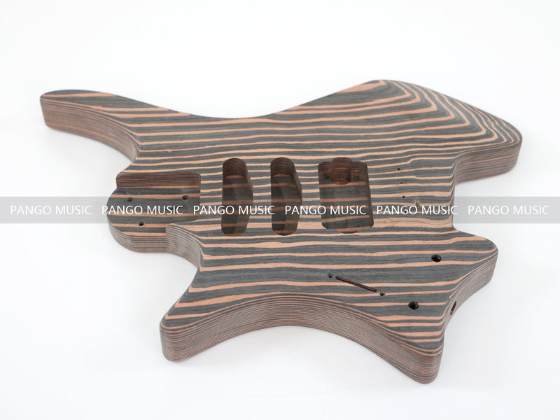 Headless Left-Handed All Zebrawood DIY Electric Guitar Kit (ZQN-017S)