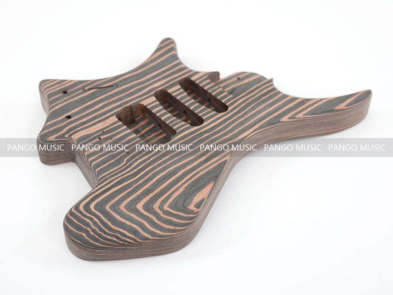 Headless Left-Handed All Zebrawood DIY Electric Guitar Kit (ZQN-017S)