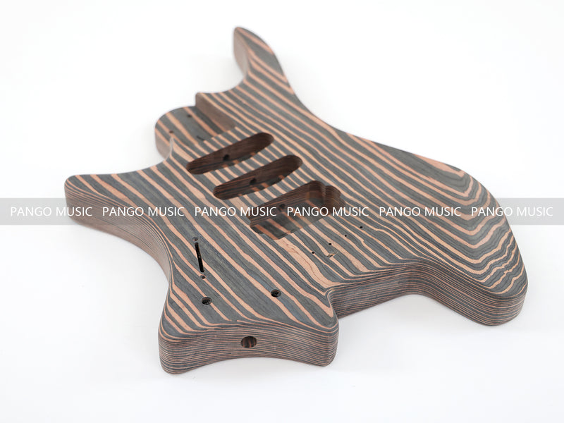 Headless Left-Handed All Zebrawood DIY Electric Guitar Kit (ZQN-017S)