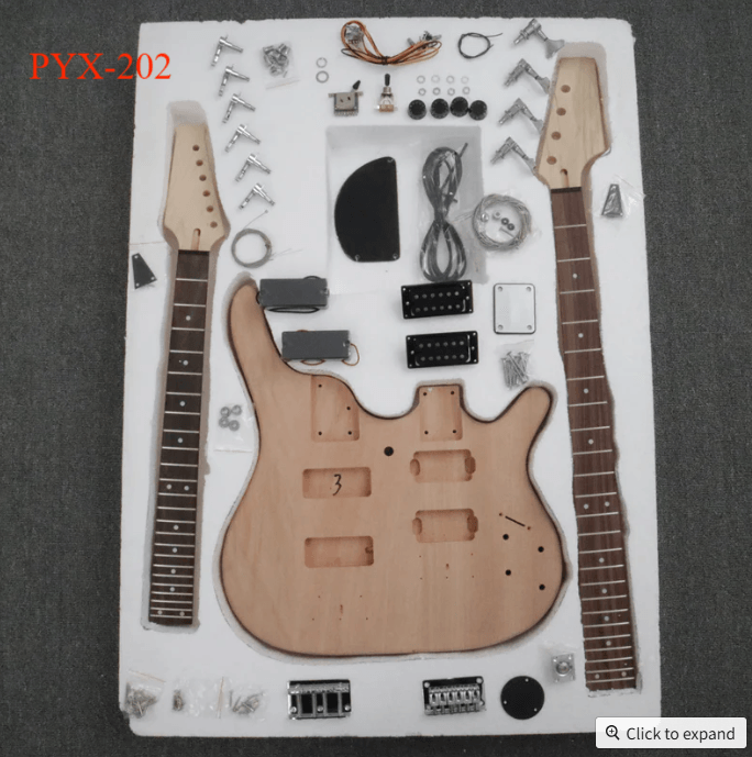 PYX-202 Custom Double Neck Electric Guitar Kit (2026-6-15)