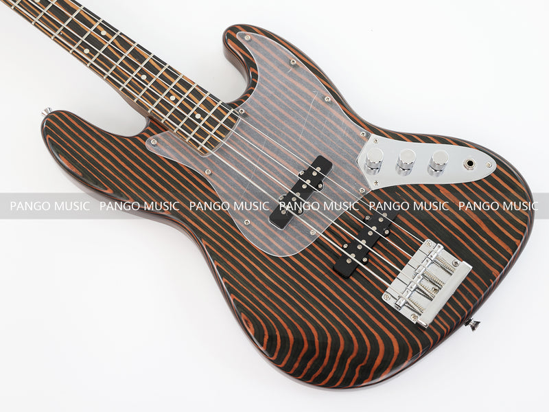 PANGO Music 4 Strings All Zebrawood Electric Bass Guitar (PJB-357X)
