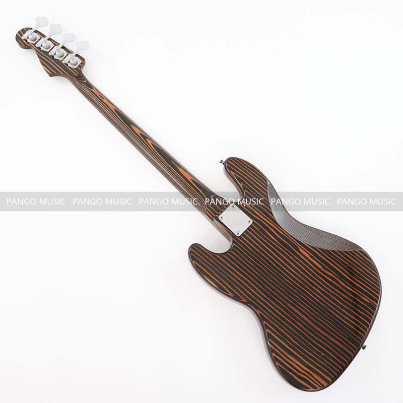 PANGO Music 4 Strings All Zebrawood Electric Bass Guitar (PJB-357X)
