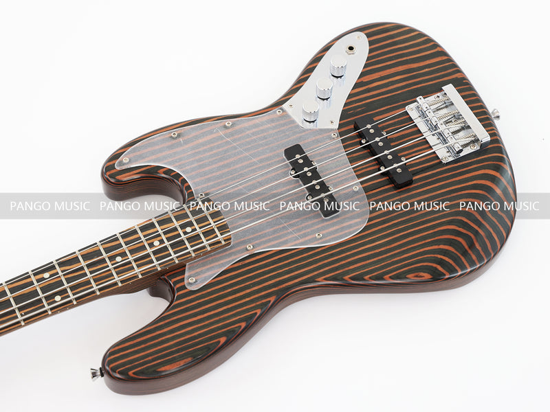 PANGO Music 4 Strings All Zebrawood Electric Bass Guitar (PJB-357X)