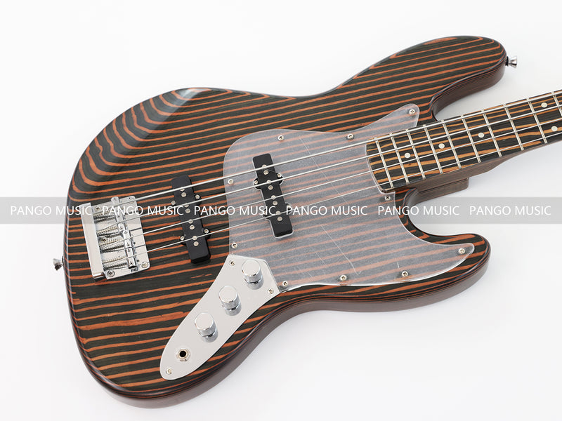 PANGO Music 4 Strings All Zebrawood Electric Bass Guitar (PJB-357X)