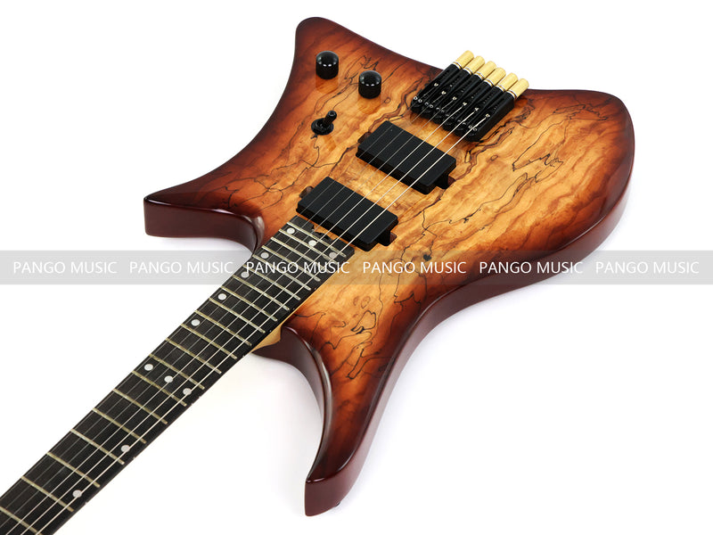 PANGO Music Headless Electric Guitar with Spalted Maple Top (PJX-522)