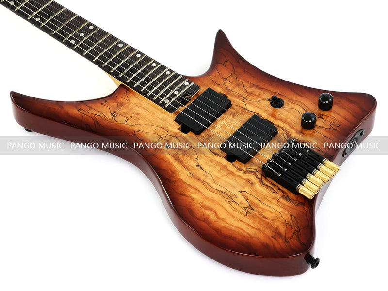 PANGO Music Headless Electric Guitar with Spalted Maple Top (PJX-522)
