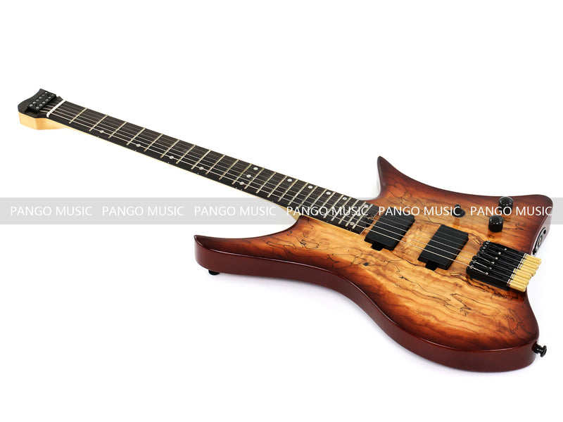 PANGO Music Headless Electric Guitar with Spalted Maple Top (PJX-522)