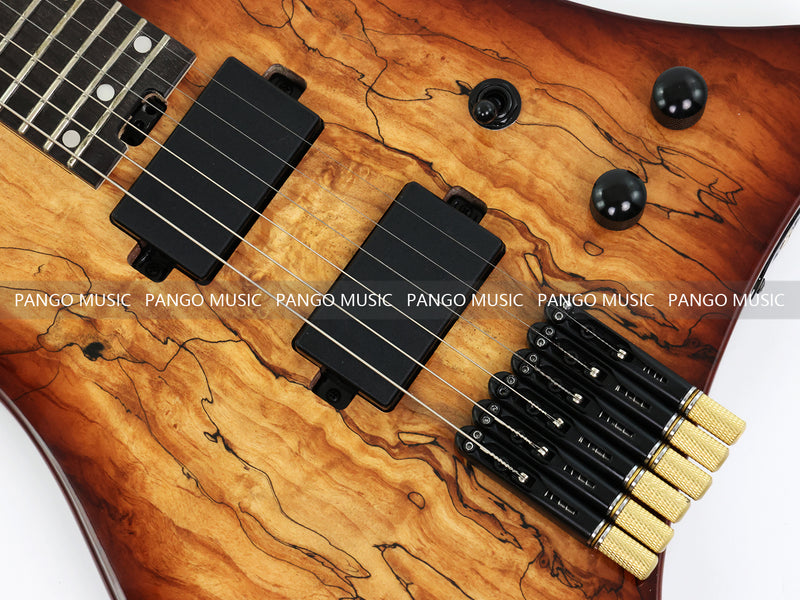 PANGO Music Headless Electric Guitar with Spalted Maple Top (PJX-522)